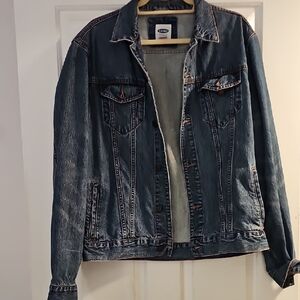 Old Navy Distressed Dark Blue Denim Jacket